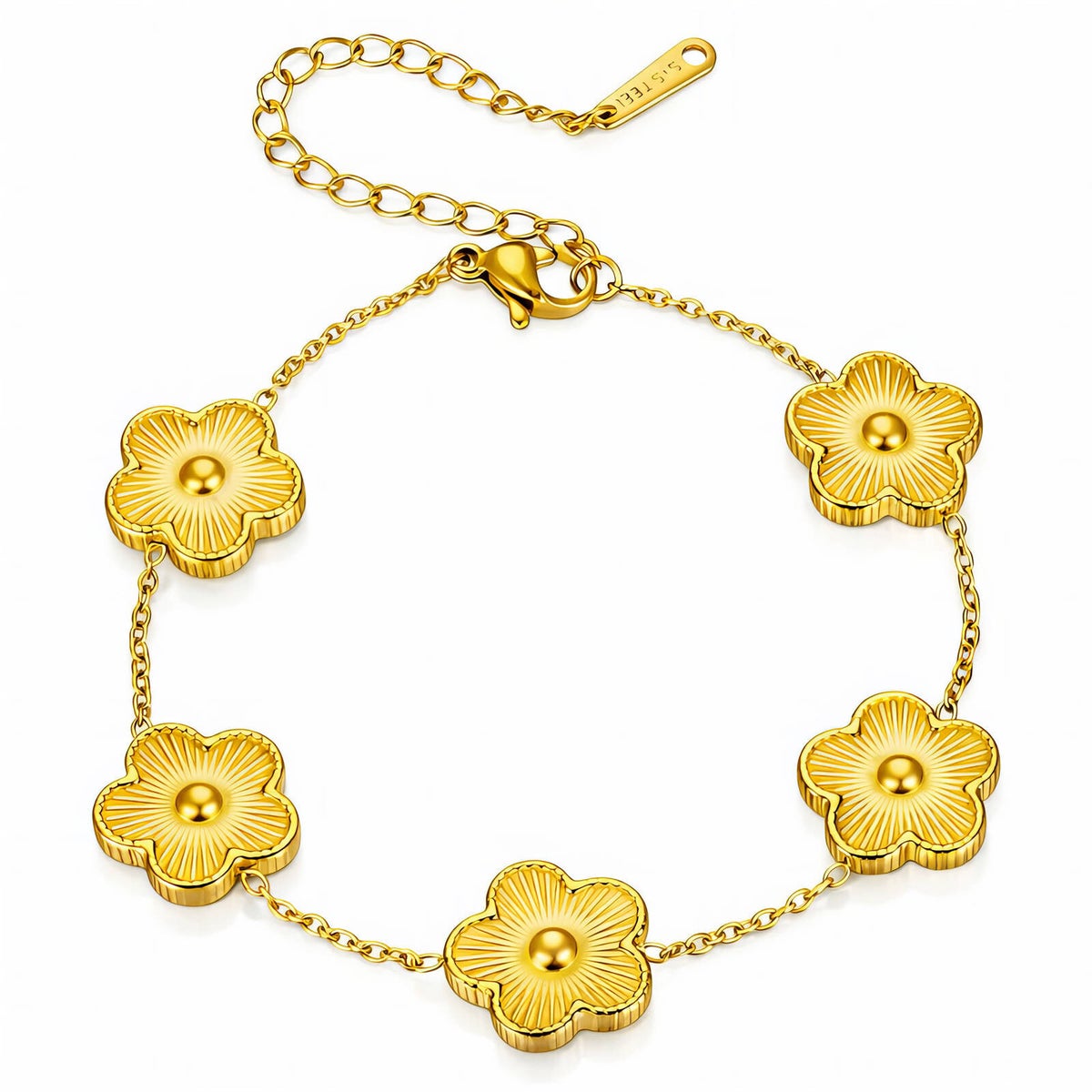 Armband "Blumenwiese", 18K vergoldeter Edelstahl (Nr. 89554)