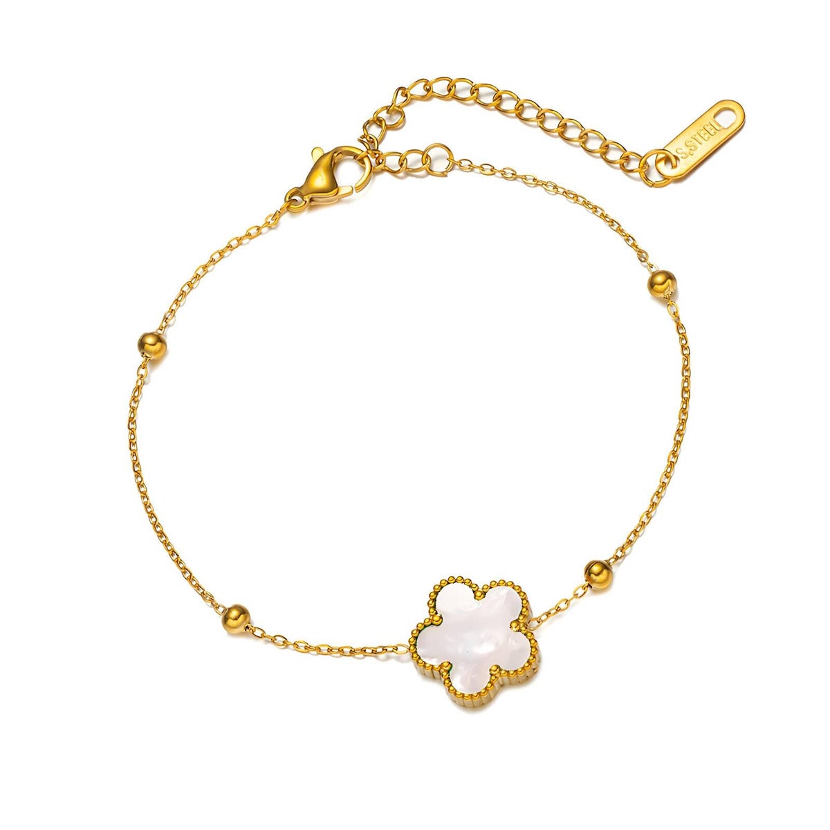 Armband "Blume", 18K vergoldeter Edelstahl (Nr. 87917)