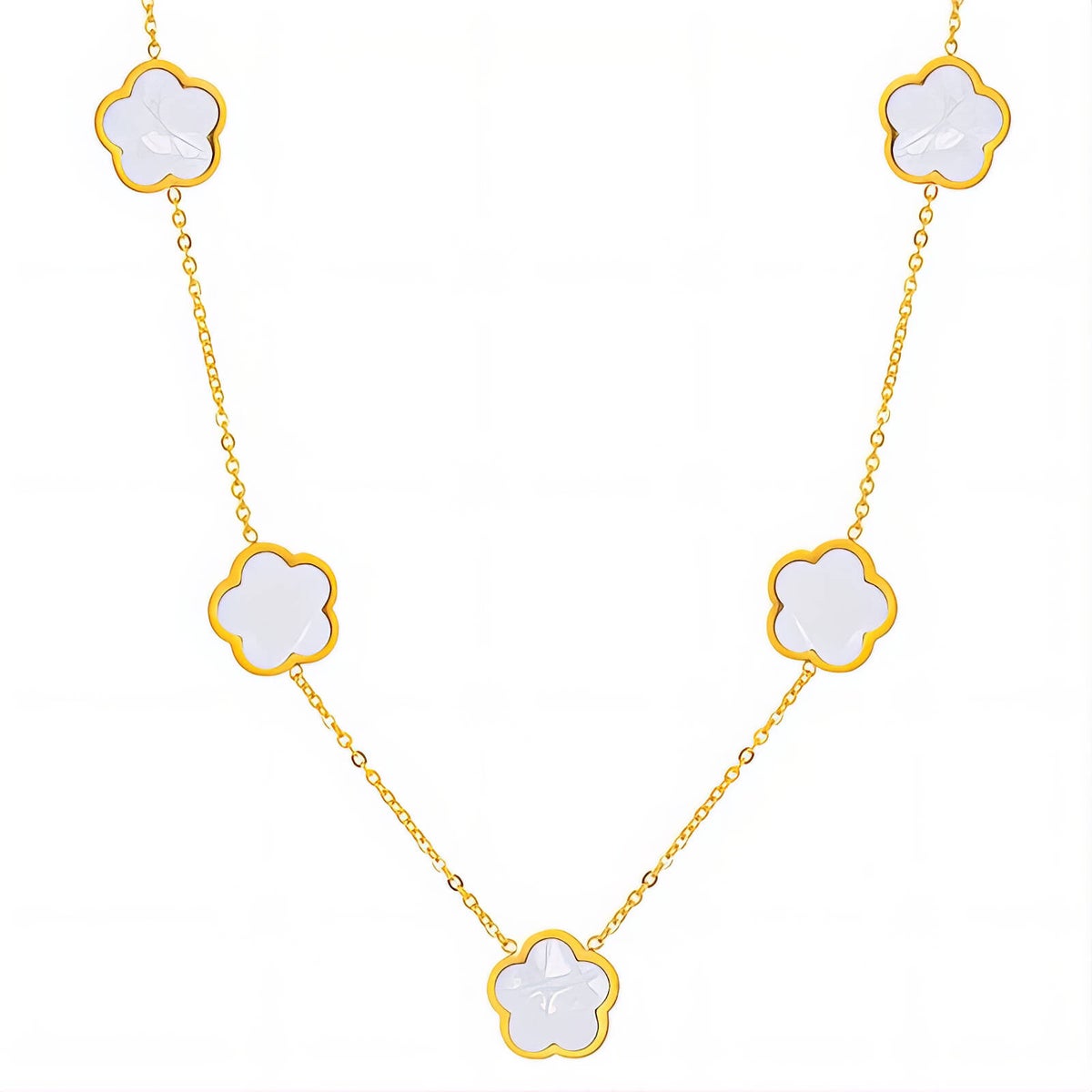 Kette "Blumenwiese", 18K vergoldeter Edelstahl (Nr. 87710)