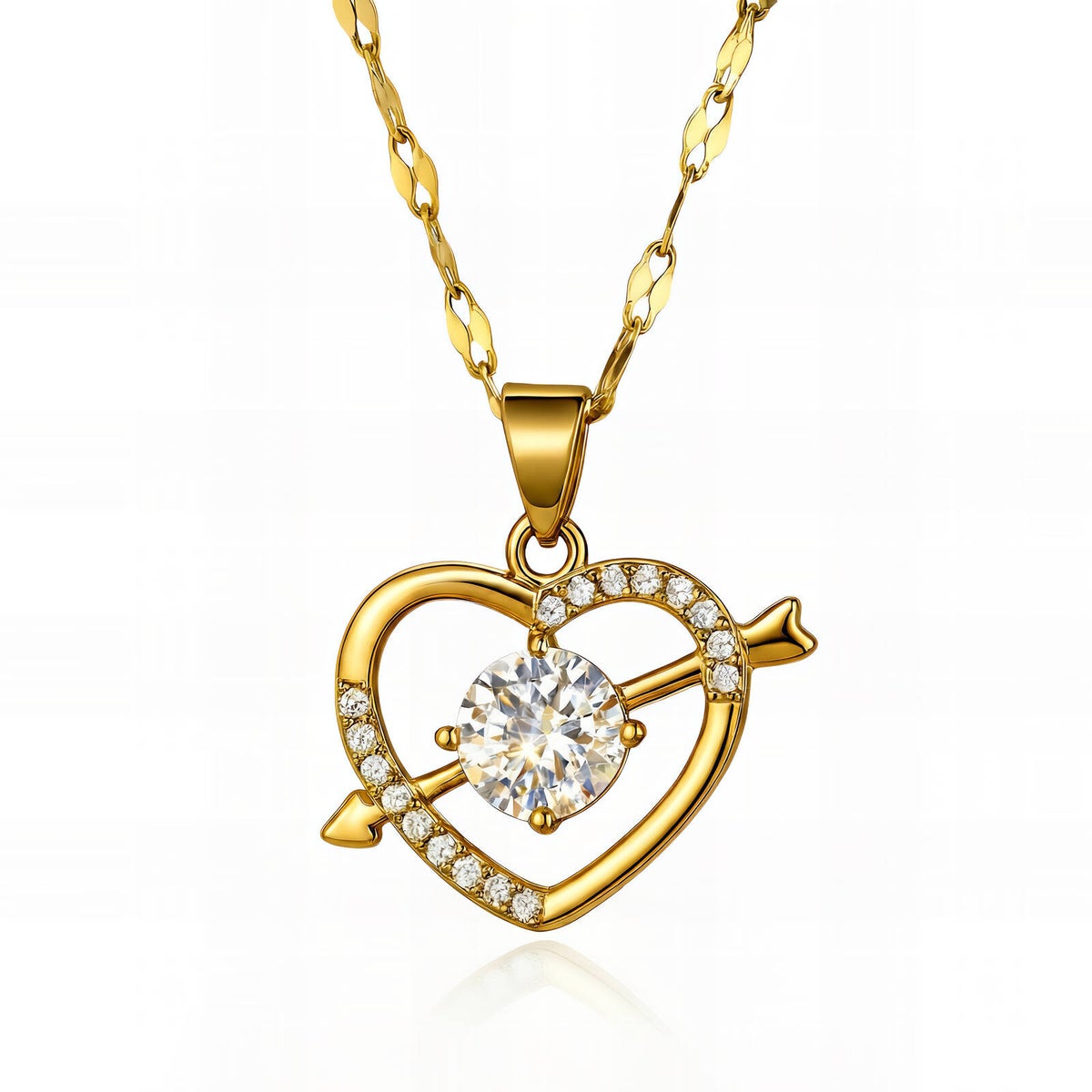 Kette "Herzen", 18K vergoldeter Edelstahl (Nr. 87357)