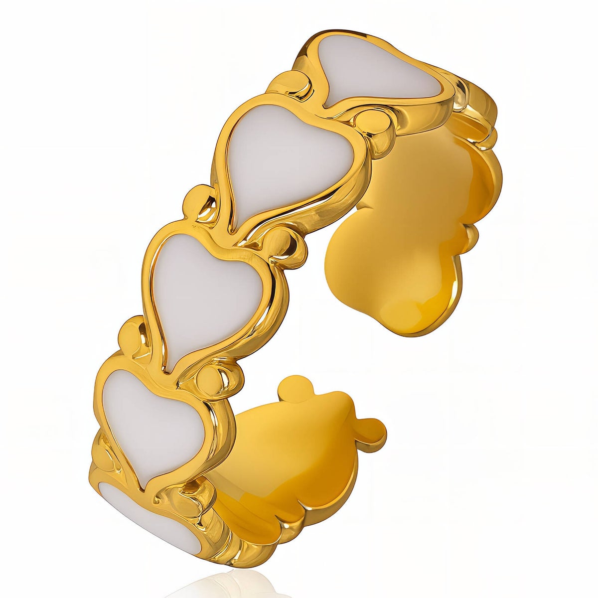 Ring "Herzen", 18K vergoldeter Edelstahl (Nr. 89410)