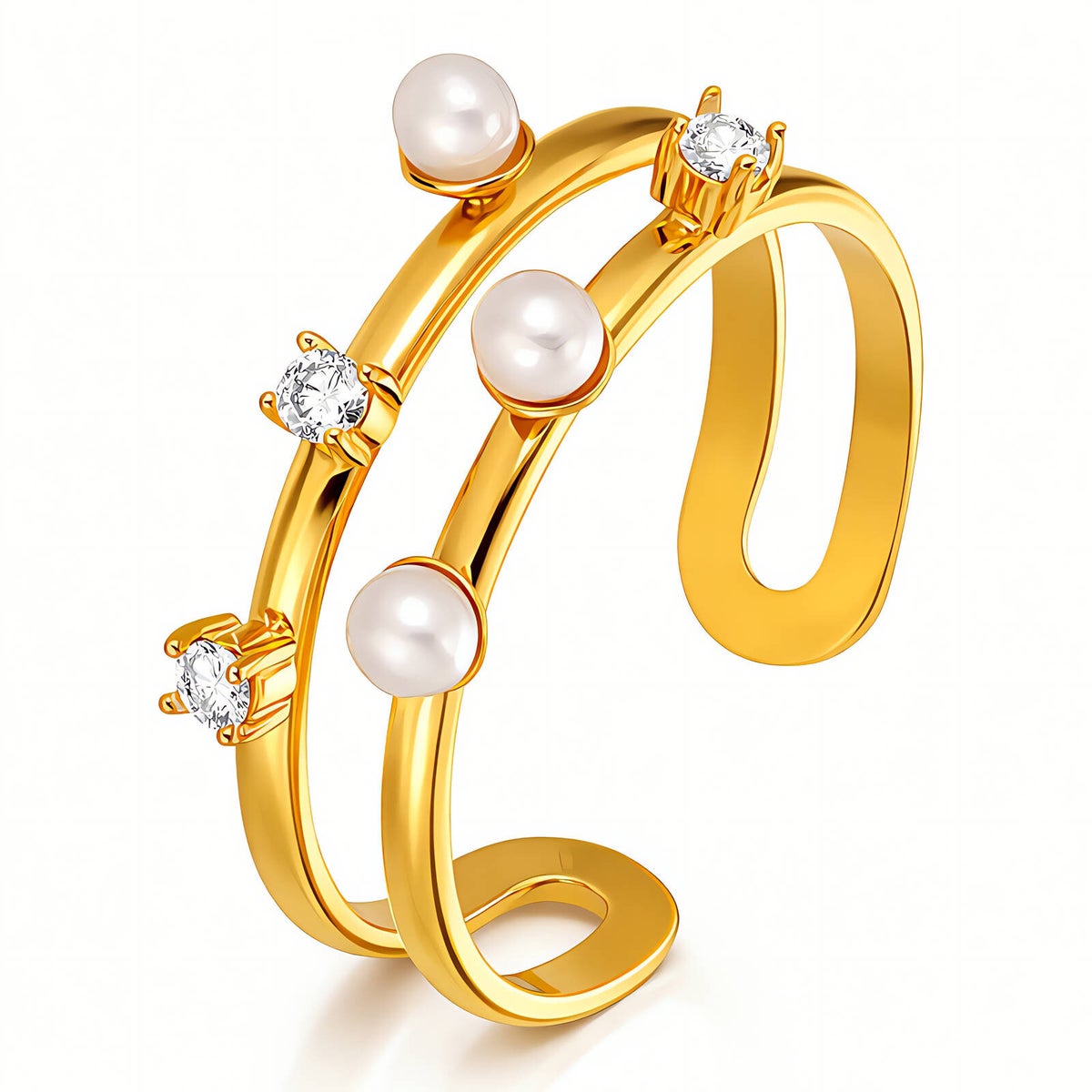 Ring, 18K vergoldeter Edelstahl (Nr. 90507)